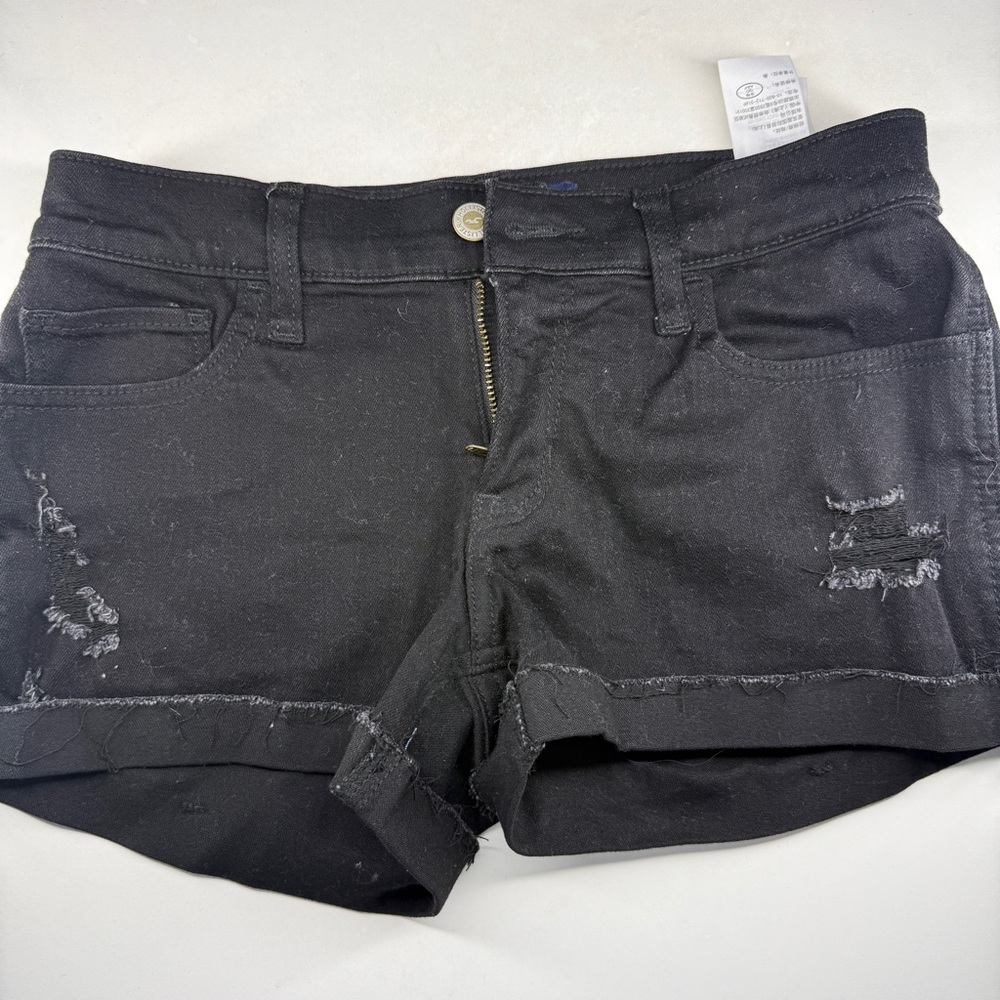 Hollister Black Distressed Jean Shorts